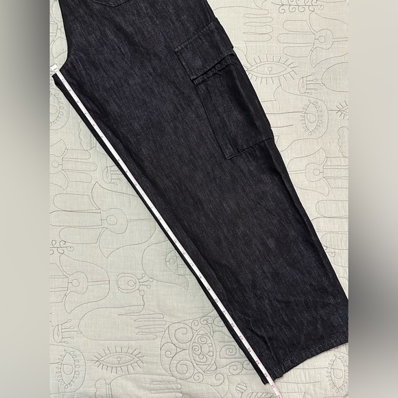 NWT Etica Lewis High Waist Pleated Ankle Cargo Jeans Onyx Black Denim - Picture 12 of 16